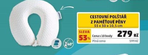 CESTOVNÍ POLŠTÁŘ Z PAMĚŤOVÉ PĚNY