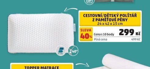 CESTOVNÍ/DĚTSKÝ POLŠTÁŘ Z PAMĚŤOVÉ PĚNY