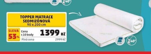 TOPPER MATRACE SEDMIZÓNOVÁ