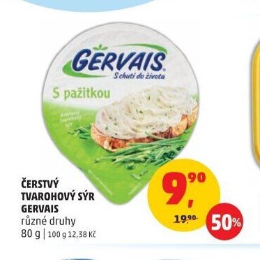 Čerstvý tvarohový sýr Gervais