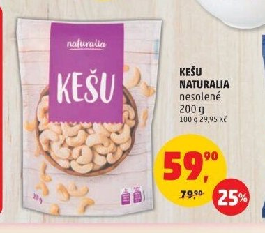 KEŠU NATURALIA nesolené 200 g