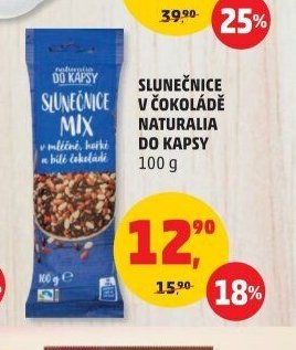 SLUNEČNICE V ČOKOLÁDĚ NATURALIA DO KAPSY 100 g