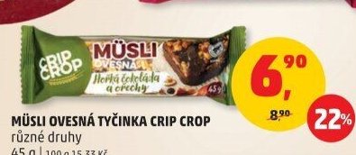 MÜSLI OVESNÁ TYČINKA CRIP CROP různé druhy 45 g