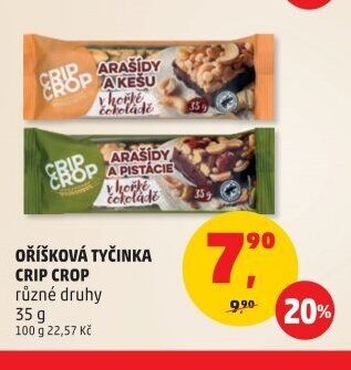 OŘÍŠKOVÁ TYČINKA CRIP CROP různé druhy 35 g