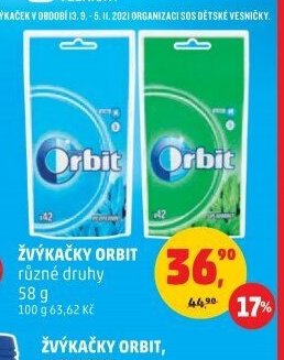 Žvýkačky Orbit 58 g