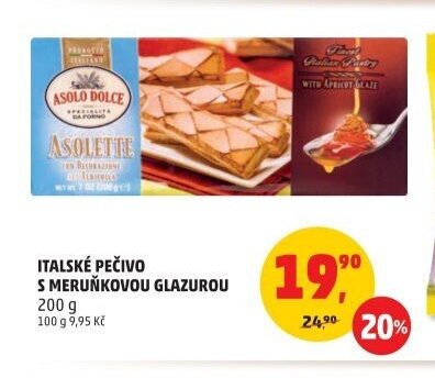 Italské pečivo s meruňkovou glazurou