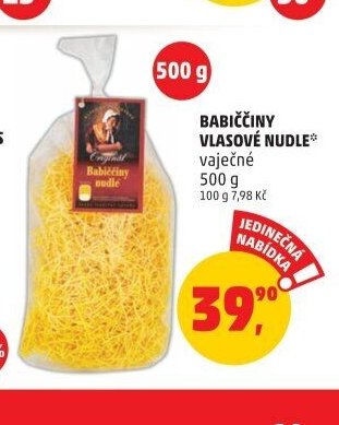 Babiččiny vlasové nudle
