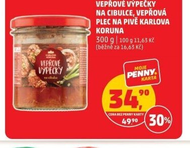 VEPŘOVÉ VÝPEČKY NA CIBULCE, VEPŘOVÁ PLEC NA PIVĚ KARLOVA KORUNA