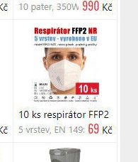 Respirátor FFP2 NR