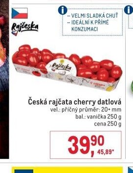 Česká rajčata cherry datlová