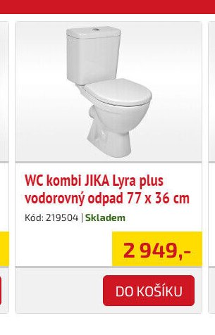 WC kombi JIKA Lyra plus vodorovný odpad 77 x 36 cm - UNI HOBBY akcniletaky.com