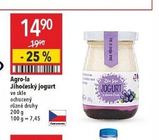 Agro-la Jihočeský jogurt ve skle
