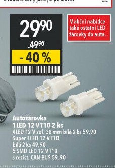 Autožárovka 1LED 12 V T10 2 ks