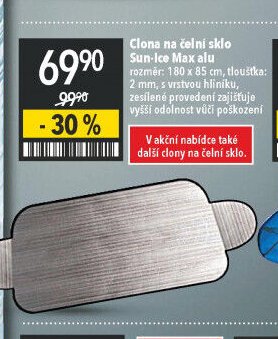 Clona na čelní sklo Sun-Ice Max alu