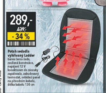 Potah sedadla vyhřívaný Ladder