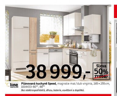 Plánovaná kuchyně Speed, magnolie mat/dub virginia - ASKO akcniletaky.com