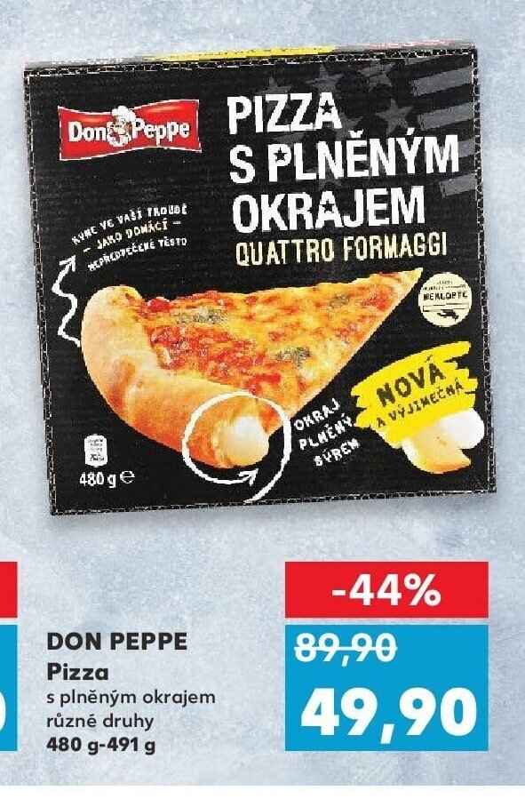 DON PEPPE Pizza s plněným okrajem 480 g-491 g
