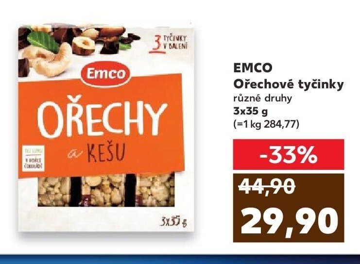 EMCO Ořechové tyčinky různé druhy 3x35 g