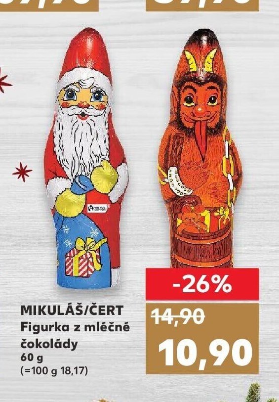 Mikuláš/čert figurka z mléčné čokolády
