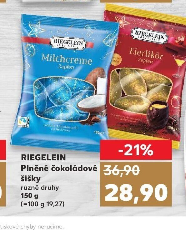 Riegelein Plněné čokoládové šišky