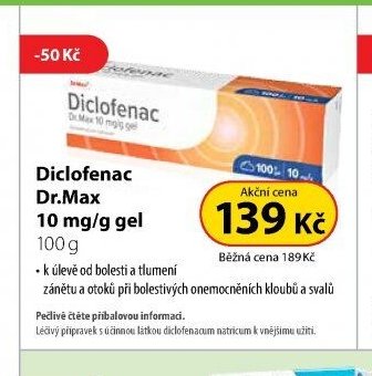Diclofenac Dr.Max 10 mg/g gel 100 g
