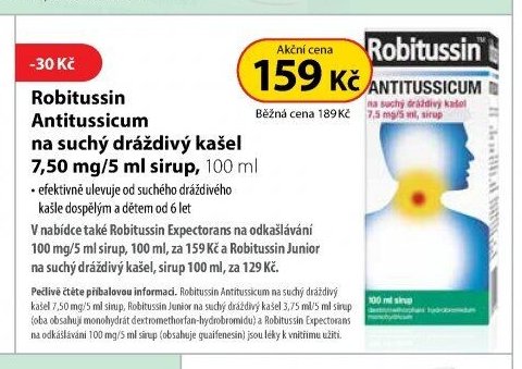 Robitussin Antitussicum na suchý dráždivý kašel, 100 ml