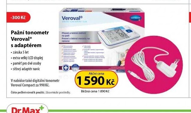 Pažní tonometr Veroval s adaptérem