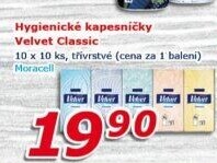 Kapesníčky papírové 3vrstvé Velvet