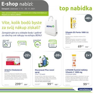 akční leták BENU Lékárna 1.11.2021-30.11.2021