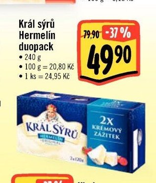 Král sýrů Hermelín duopack