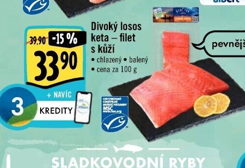 Divoký losos keta - filet s kůží