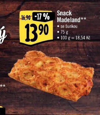 Snack Madeland se šunkou