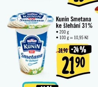 Kunín Smetana ke šlehání 31 %