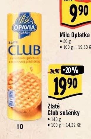 Zlaté Club sušenky