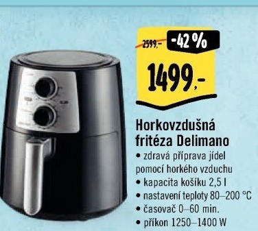 Horkovzdušná fritéza Delimano Air Fryer Pro