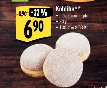 Kobliha s ovocnou náplní