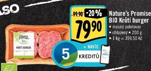 Krůtí burger bio Nature'