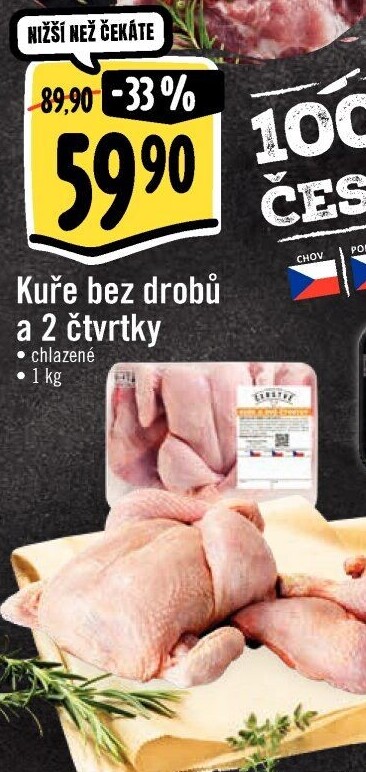 Kuře + 2 čtvrtky Albert