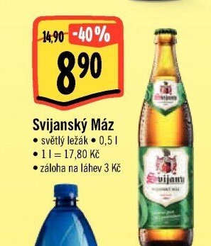 Pivo světlý ležák 11° Svijanský Máz Svijany