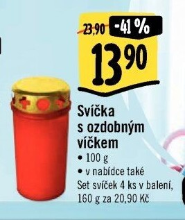 Svíčky hřbitovní s víčkem