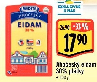 Sýr Eidam Jihočeský 30% Madeta