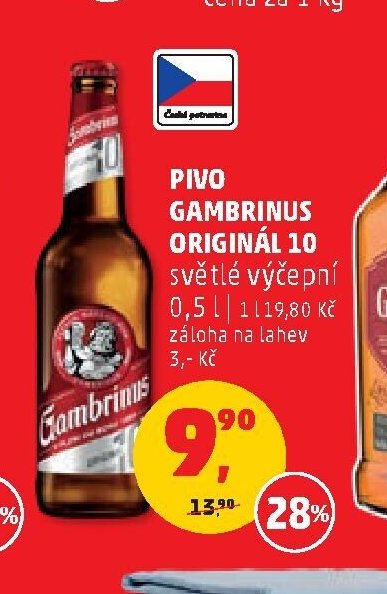 Pivo Gambrinus Originál 10