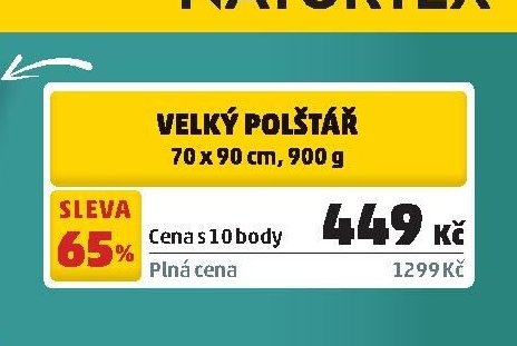 VELKÝ POLŠTÁŘ 70 x 90 cm, 900 g