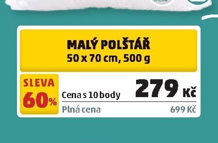 MALÝ POLŠTÁŘ 50 x 70 cm, 500 g