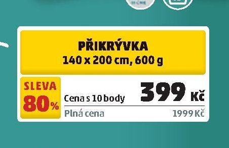 PŘIKRÝVKA 140 x 200 cm, 600 g