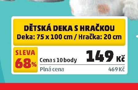 DĚTSKÁ DEKA S HRAČKOU Deka: 75 x 100 cm / Hračka: 20 cm