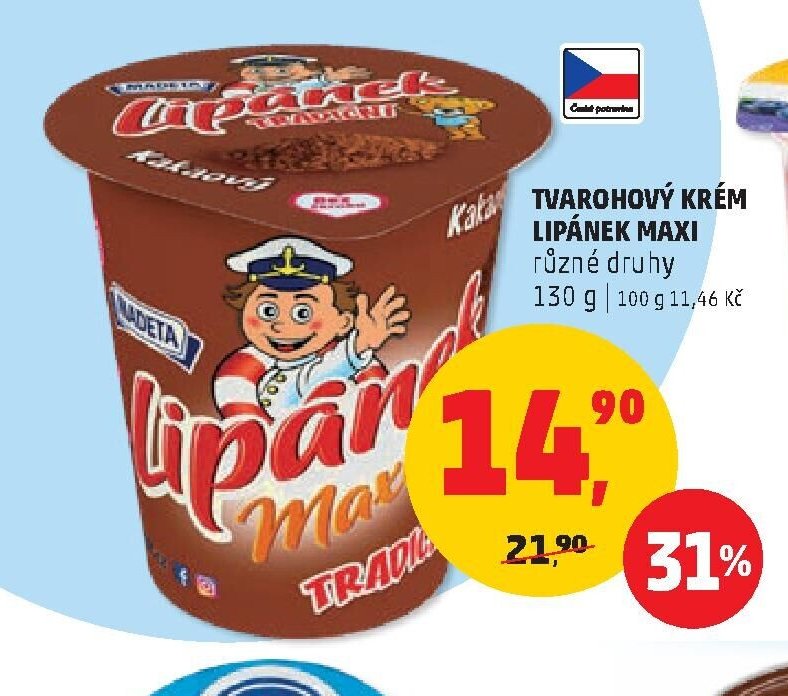 Tvarohový krém Lipánek Maxi