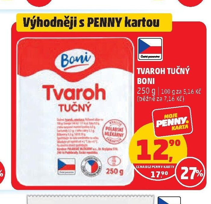 Tvaroh tučný Boni