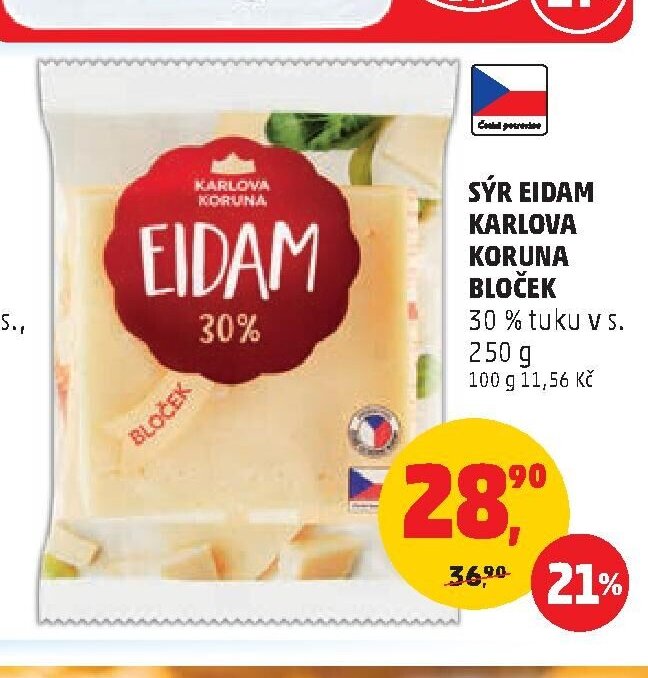 Sýr Eidam Karlova Koruna bloček