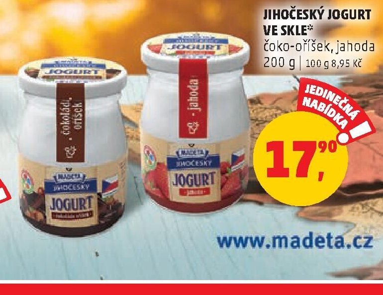 Jihočeský jogurt ve skle